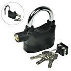 BUFFER® Desibel Siyah Alarmlı Kilit Ekstra Güvenlikli Kare Asma Kilit Dolap Kilidi 